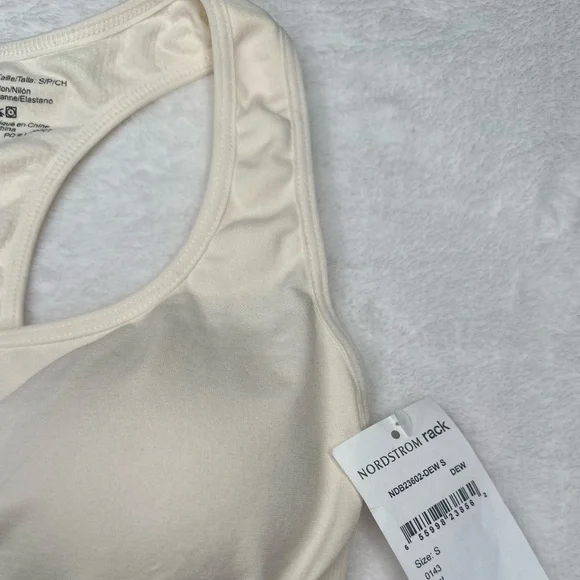 Racerback Sports Bra Removable Pad Size S Rene Rofe Nordstrom Rack Ivory/Cream - Picture 5 of 9